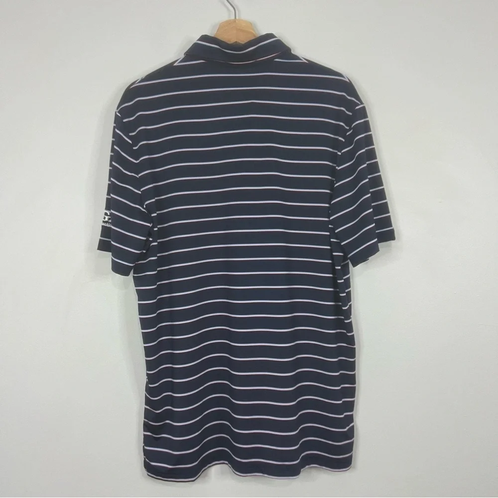 Ralph Lauren RLX Navy/Red/White Striped  Golf Polo Large